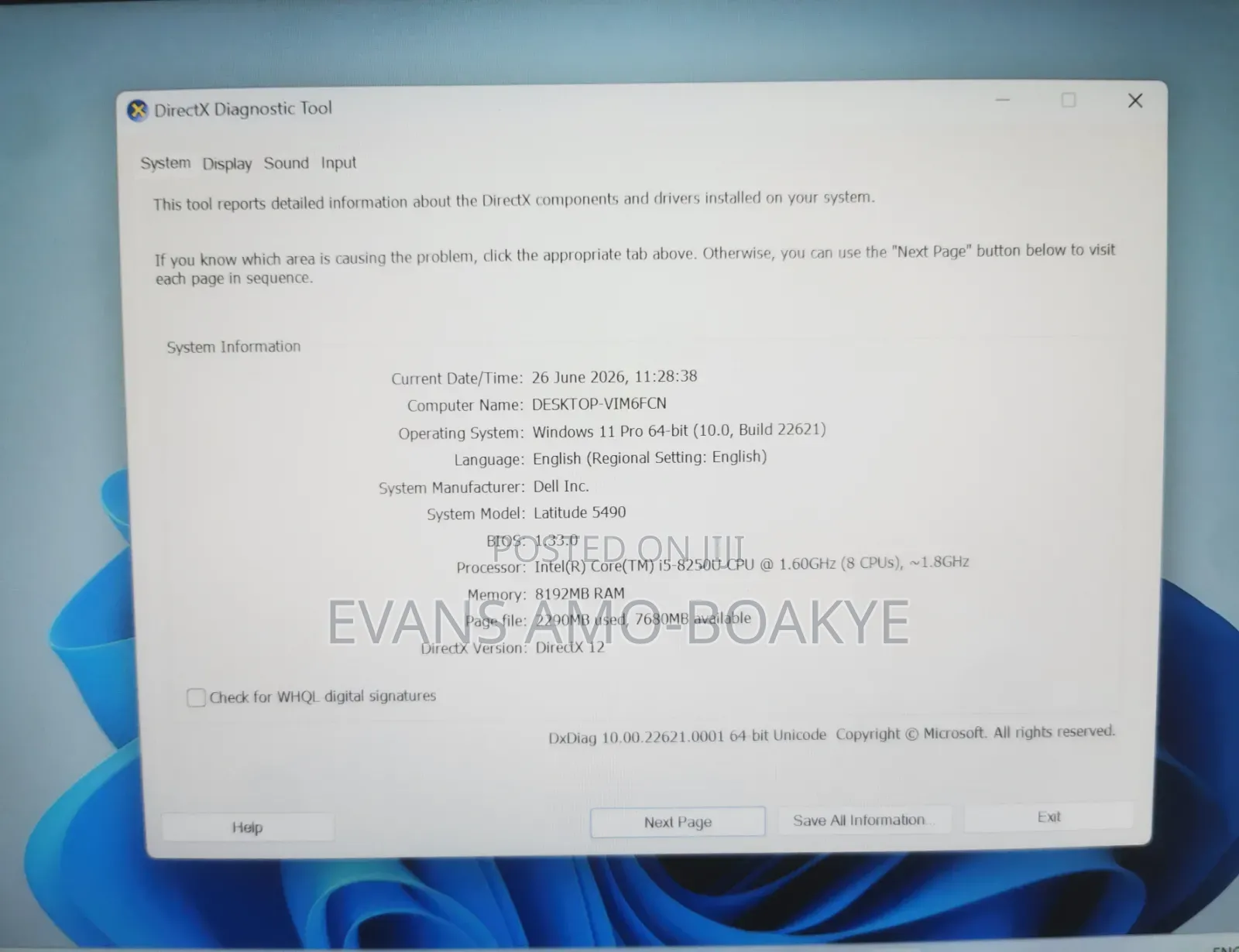 Laptop Dell Latitude 5490 8GB Intel Core i5 SSD 256GB