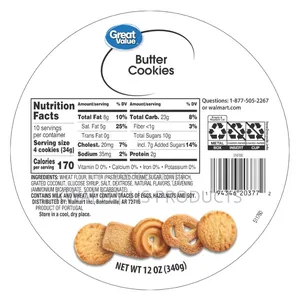 Great Value Butter Cookies - 340 Grams