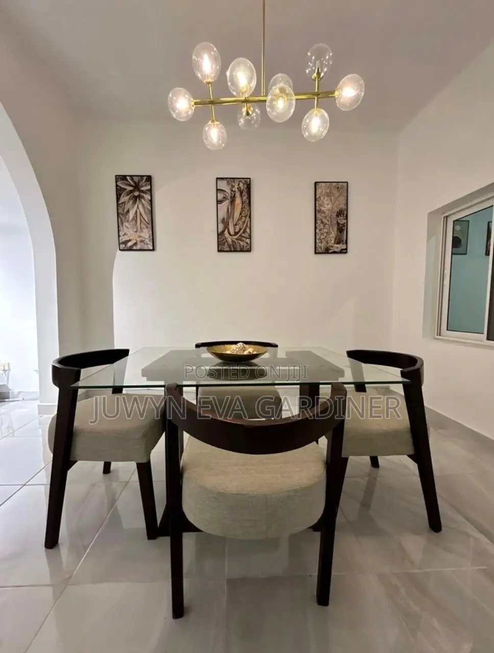 4seaters Glass Dinning Set