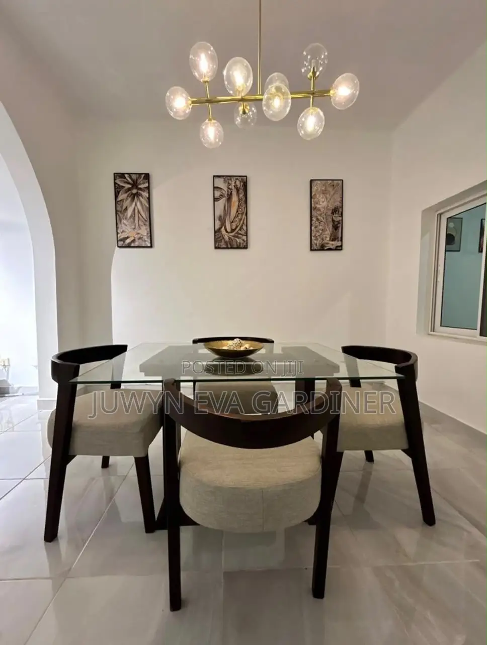 4seaters Glass Dinning Set