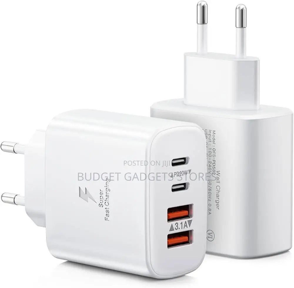 Usb C Fast Charger, 40w 4 Ports Usb C Wall Charger Dual Port Pd+Qc