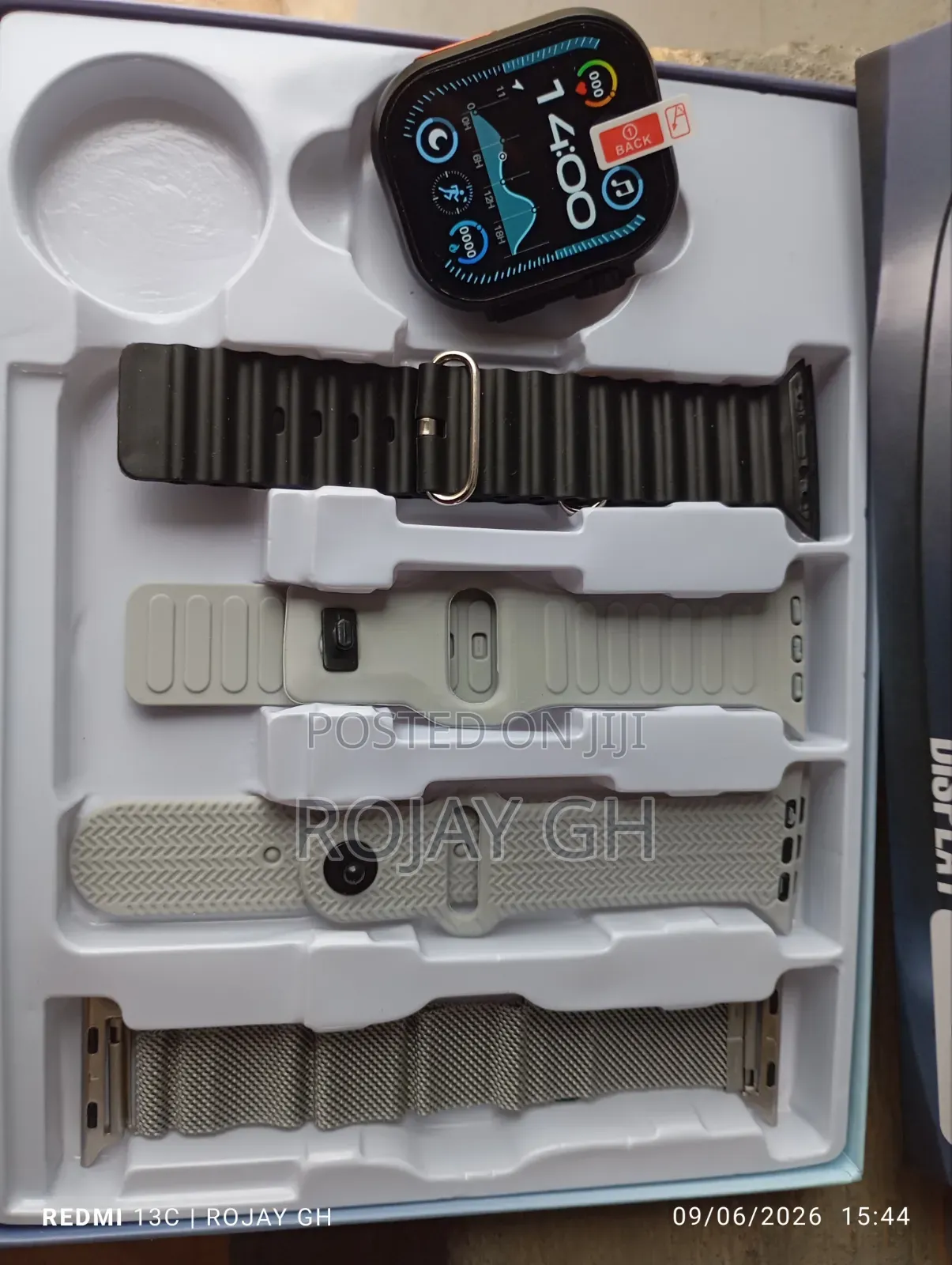 Ultra-X89 Smart Watch With Sim Slot and Camera + 4 Straps - Black