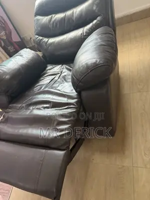 Black Genuine Leather 3-Piece Recliner Sofa Set