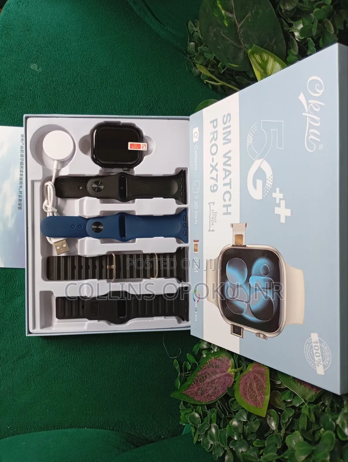Pro-X79 Smart Watch With Sim Slot and Camera + 4 Straps - Black