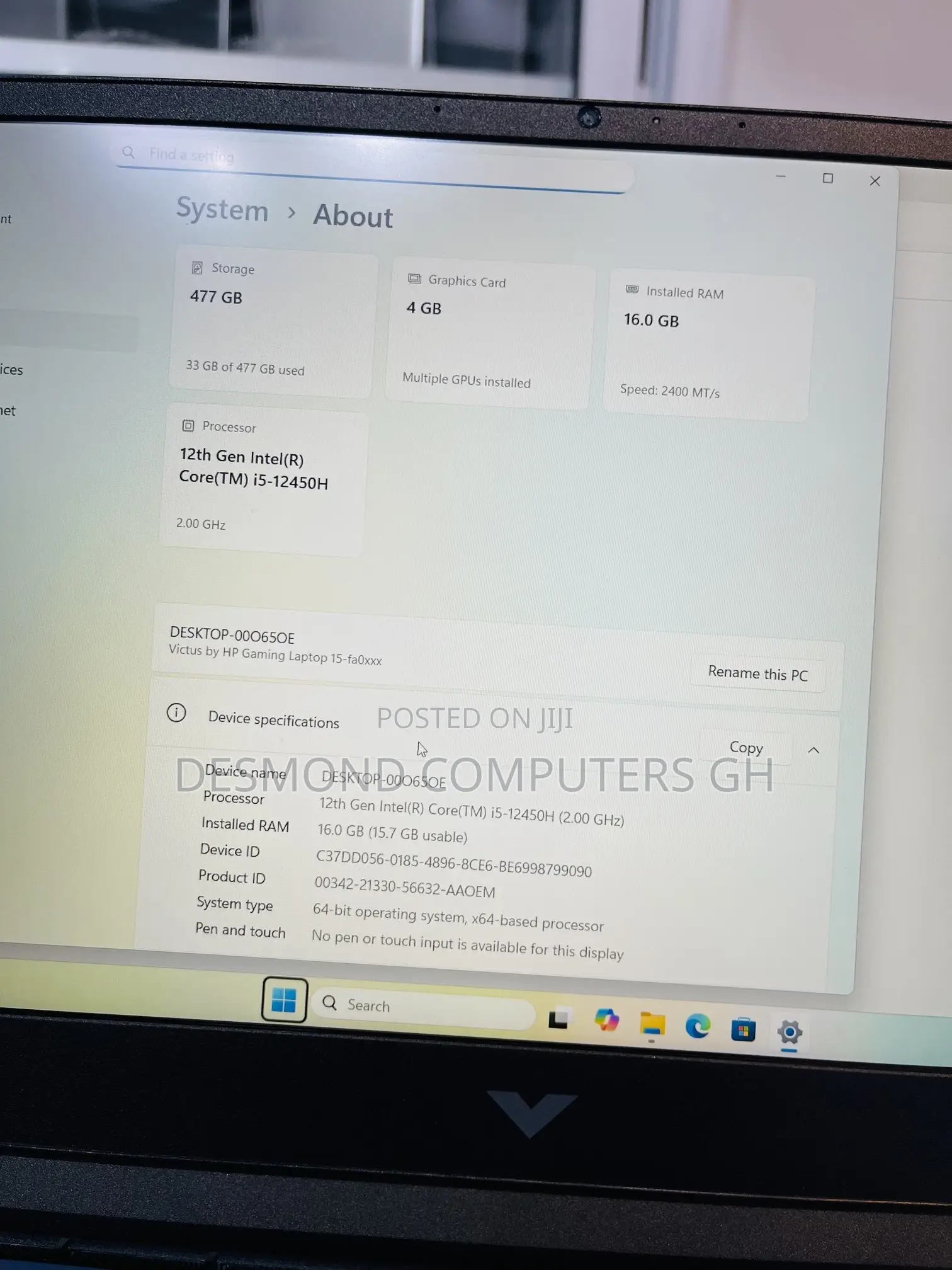 Laptop HP Victus 15 16GB Intel Core i5 SSD 512GB