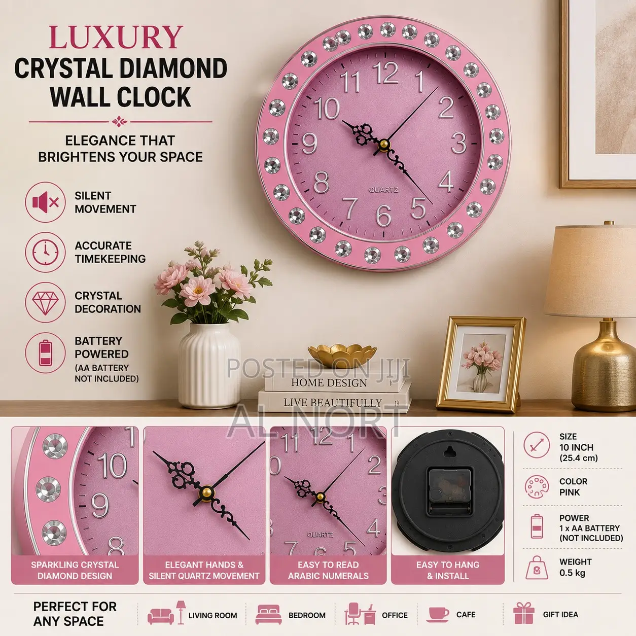 Luxury Roman Numeral Wall Clock – 30cm