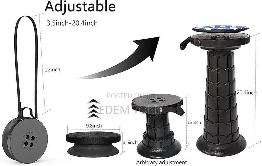 20.4“Portable Telescopic Stool With Cushion, Collapsible Stool