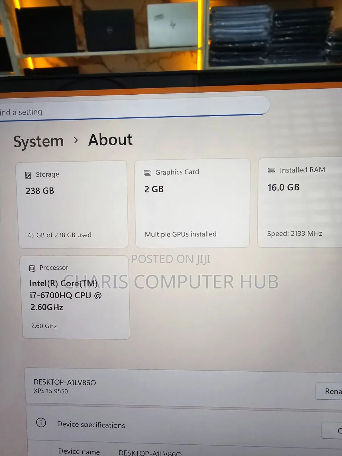 Laptop Dell XPS 15 9550 16GB Intel Core i7 SSD 256GB
