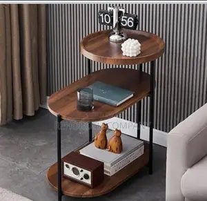 Modern Brown Three Tier Side Table