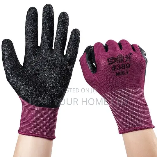12 Pairs Latex Coated Safety Work Gloves For General Purpose