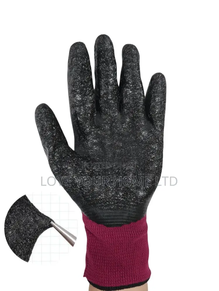 12 Pairs Latex Coated Safety Work Gloves For General Purpose