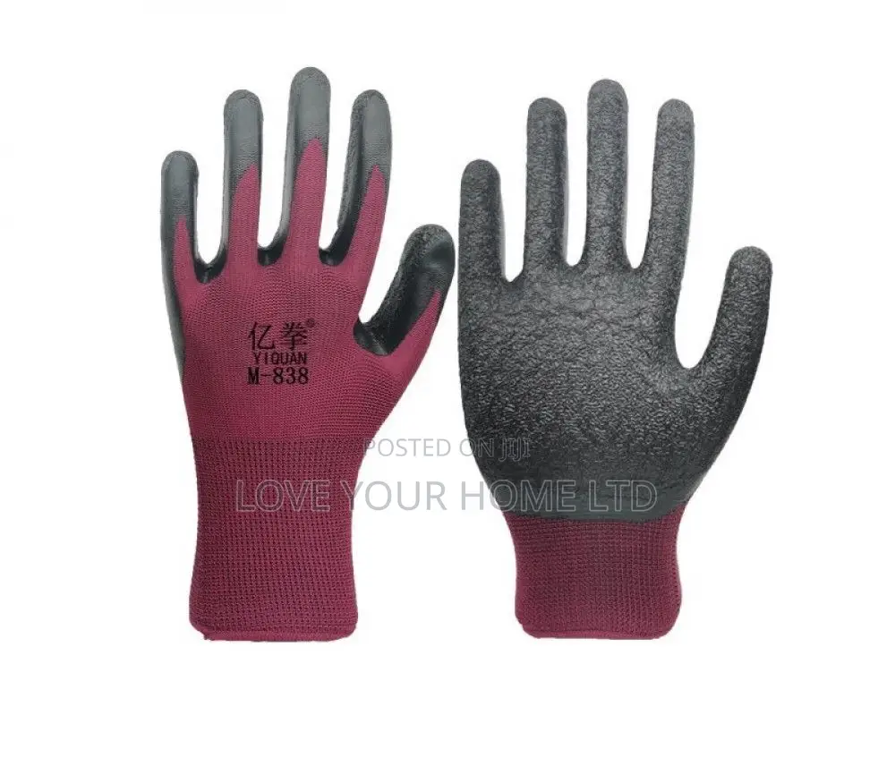 12 Pairs Latex Coated Safety Work Gloves For General Purpose