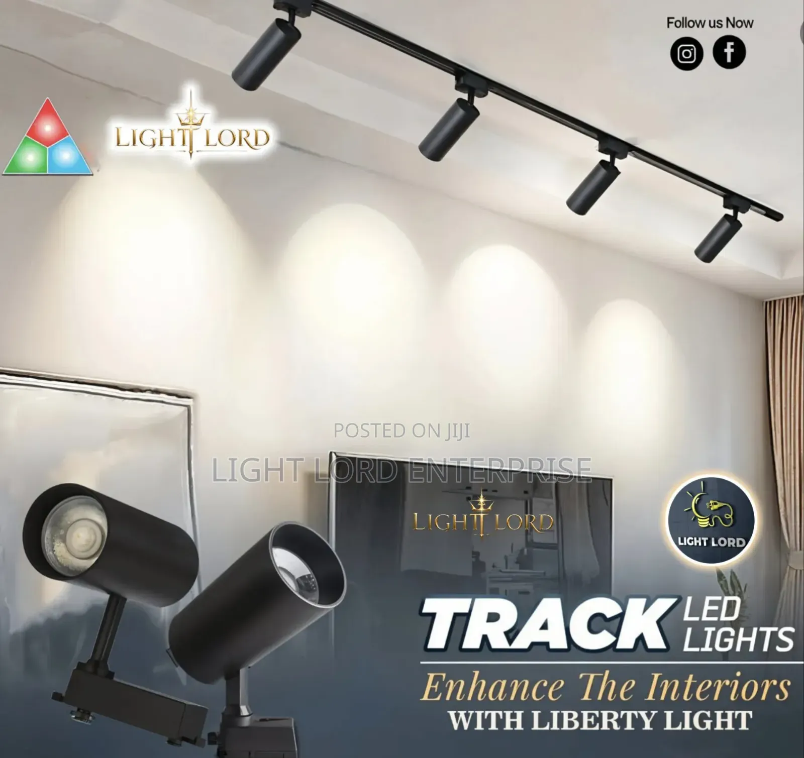 360 Degrees Track Light 4set With 1bar