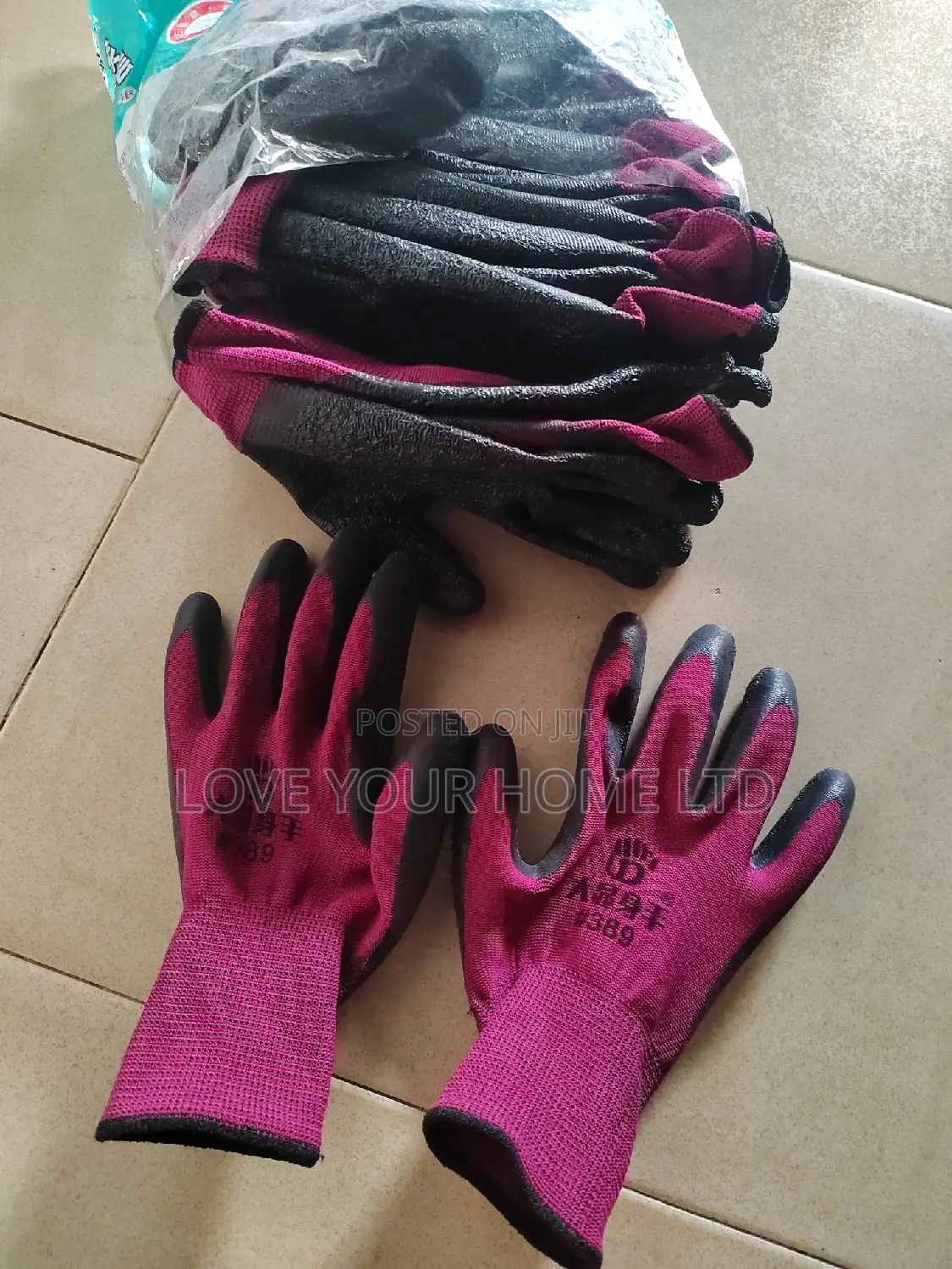 12 Pairs Latex Coated Safety Work Gloves For General Purpose