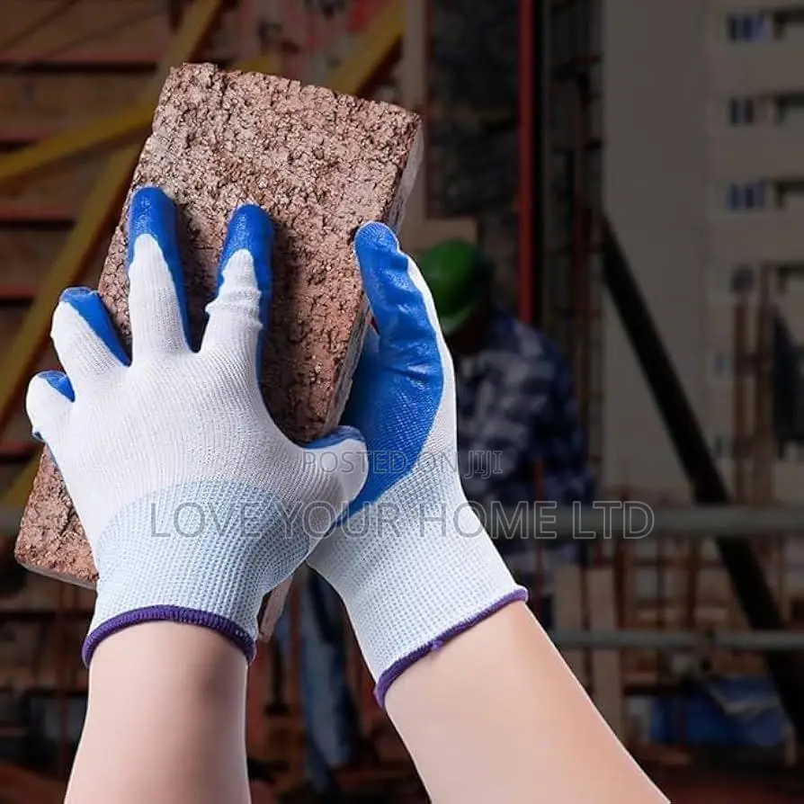 Pack Of 12 Pairs Nitrile Coated Work Safety Gloves