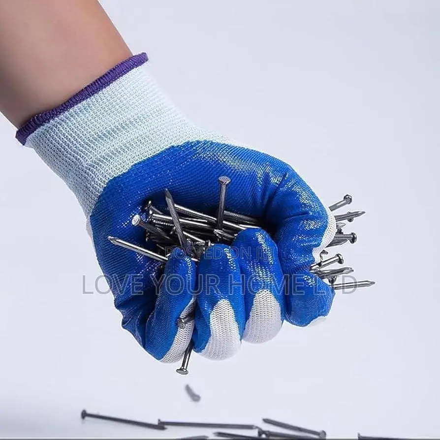 Pack Of 12 Pairs Nitrile Coated Work Safety Gloves