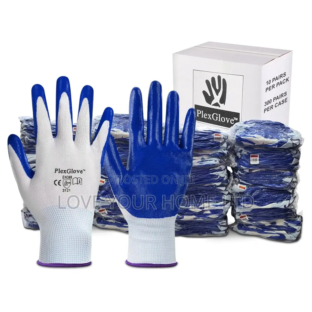 Pack Of 12 Pairs Nitrile Coated Work Safety Gloves