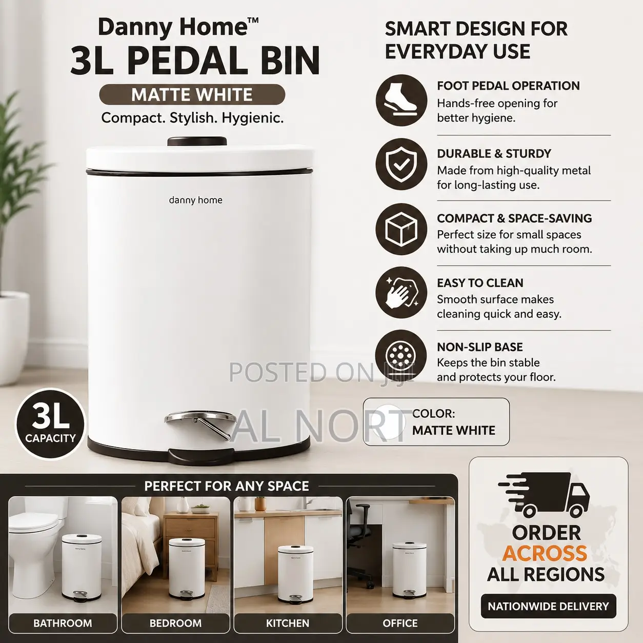 Danny Home 3l Pedal Bin