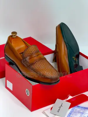 Ferragamo Brown Men’S Leather Loafers Shoes