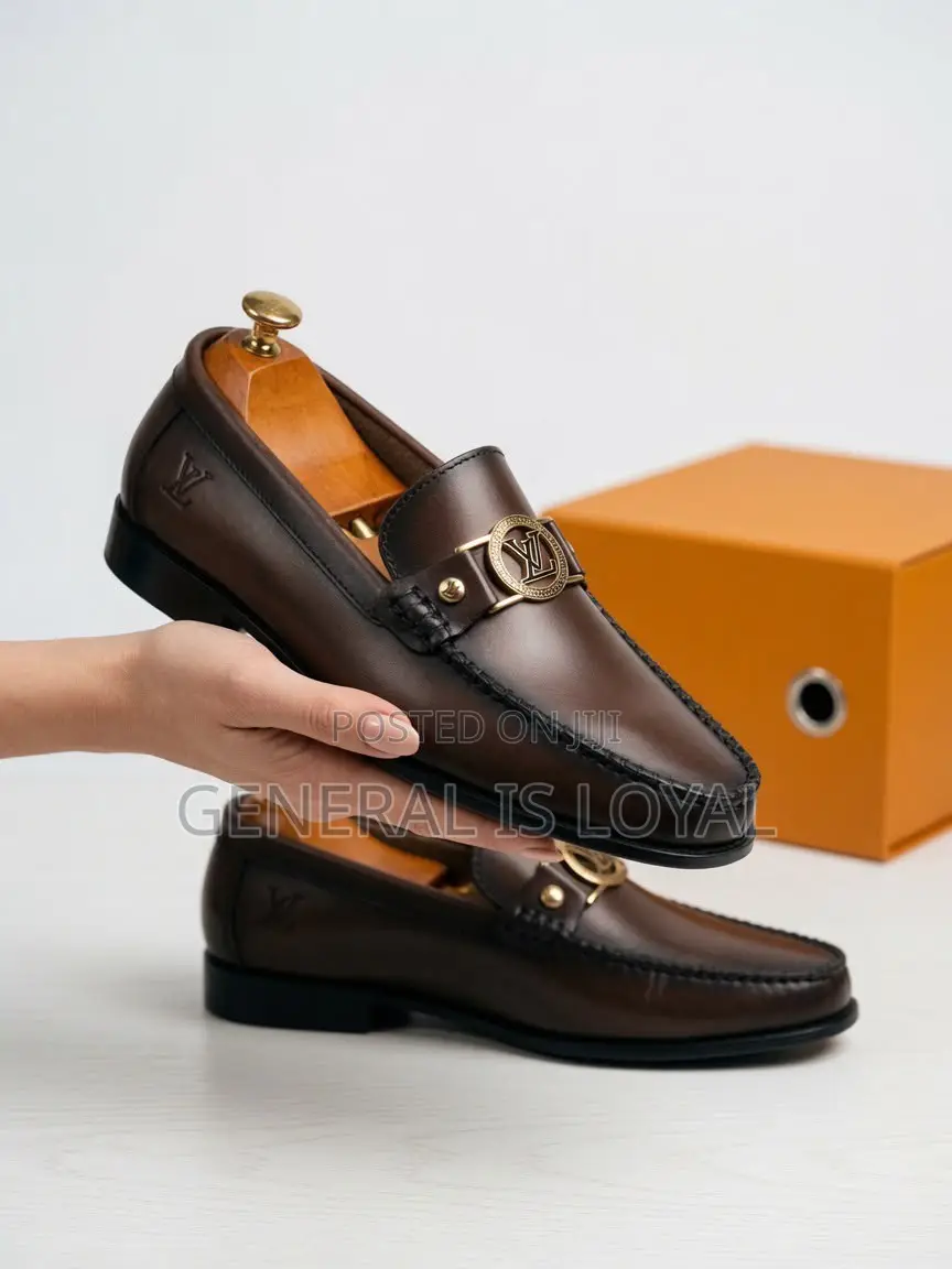 Louis Vuitton Brown Leather Men’S Loafers Shoe
