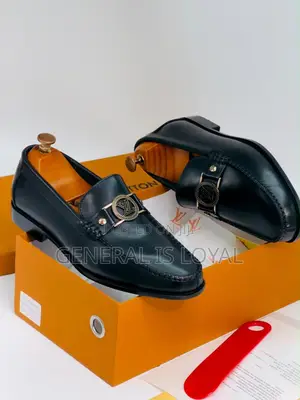Louis Vuitton Black Leather Men’S Loafers Shoe