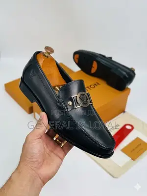 Louis Vuitton Black Leather Men’S Loafers Shoe