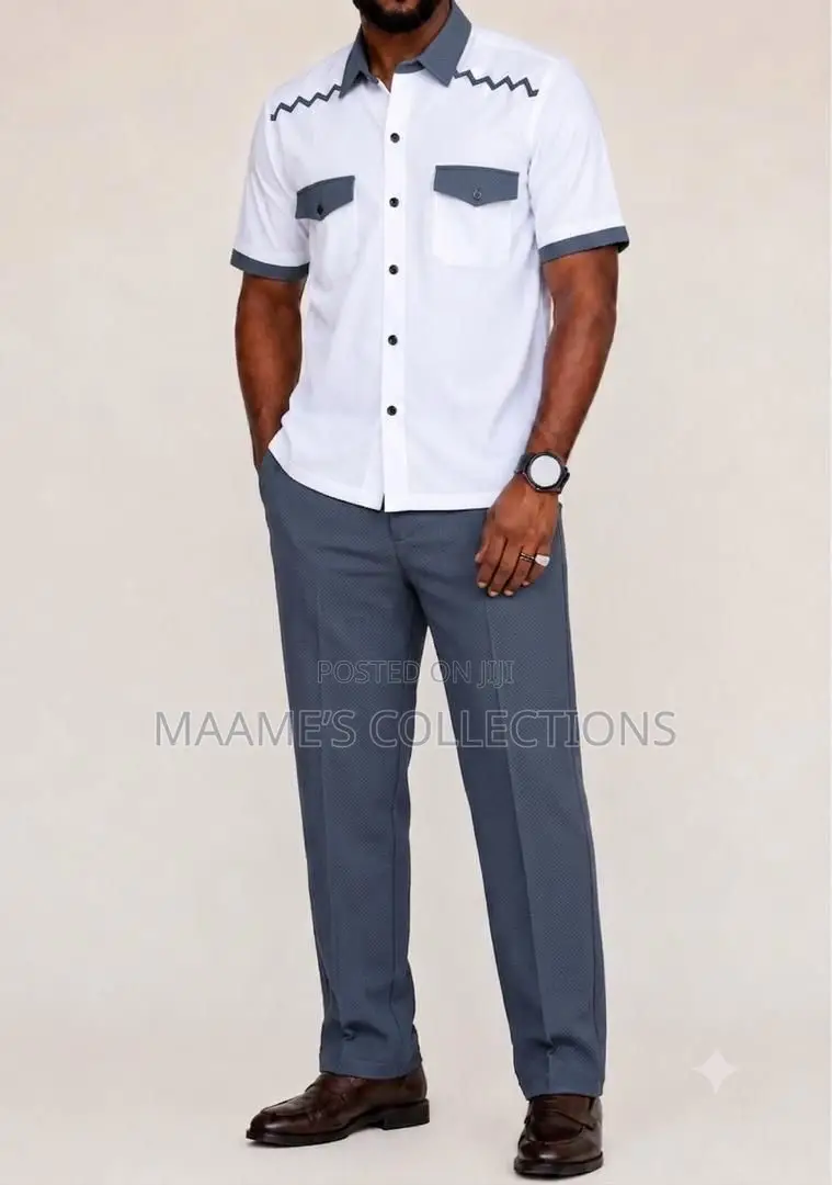 Men's Short Sleeve Top and Long Pants Set
