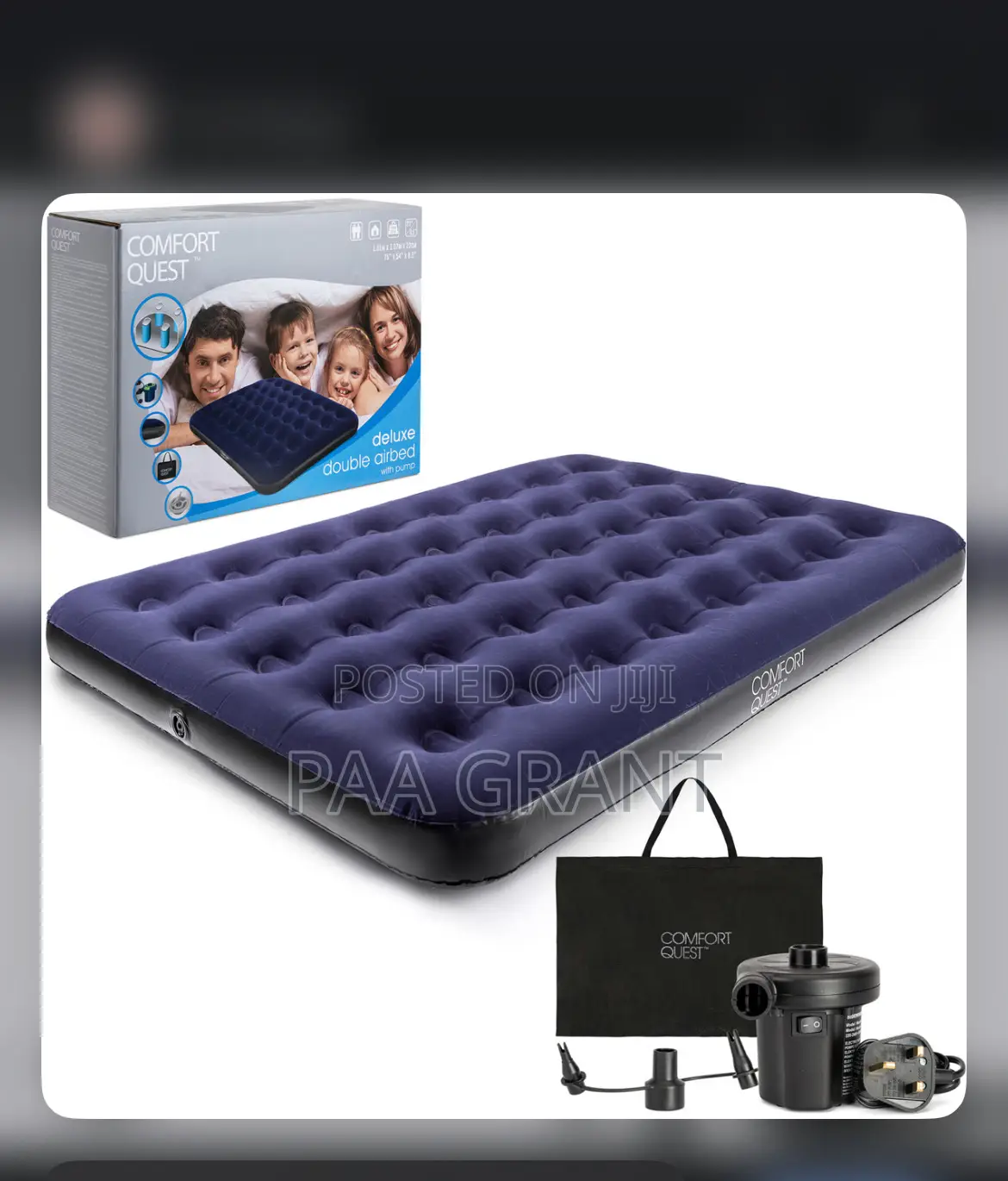 Portable Sleeping Solution(Double Size Inflatable Air Bed+ Free Pump