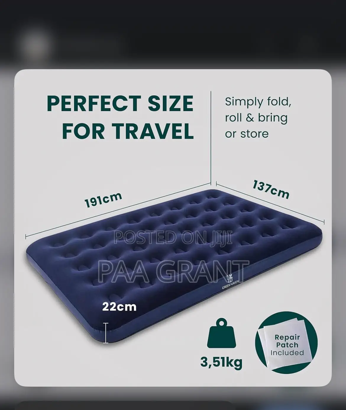 Portable Sleeping Solution(Double Size Inflatable Air Bed+ Free Pump