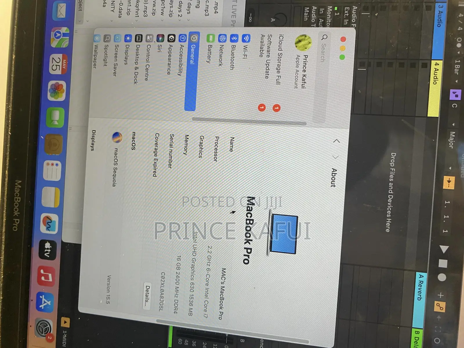 Laptop Apple MacBook Pro 16GB Intel Core i7 SSD 256GB