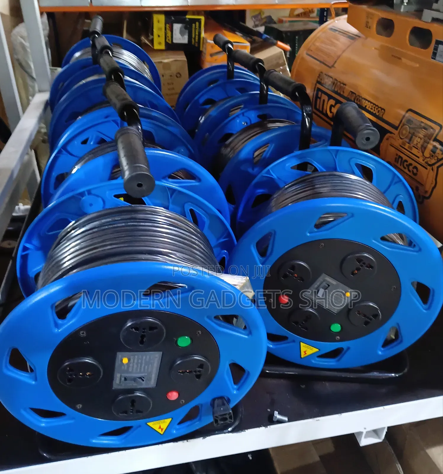 Heavy-Duty Extension Cable Reel With 4 Universal Sockets