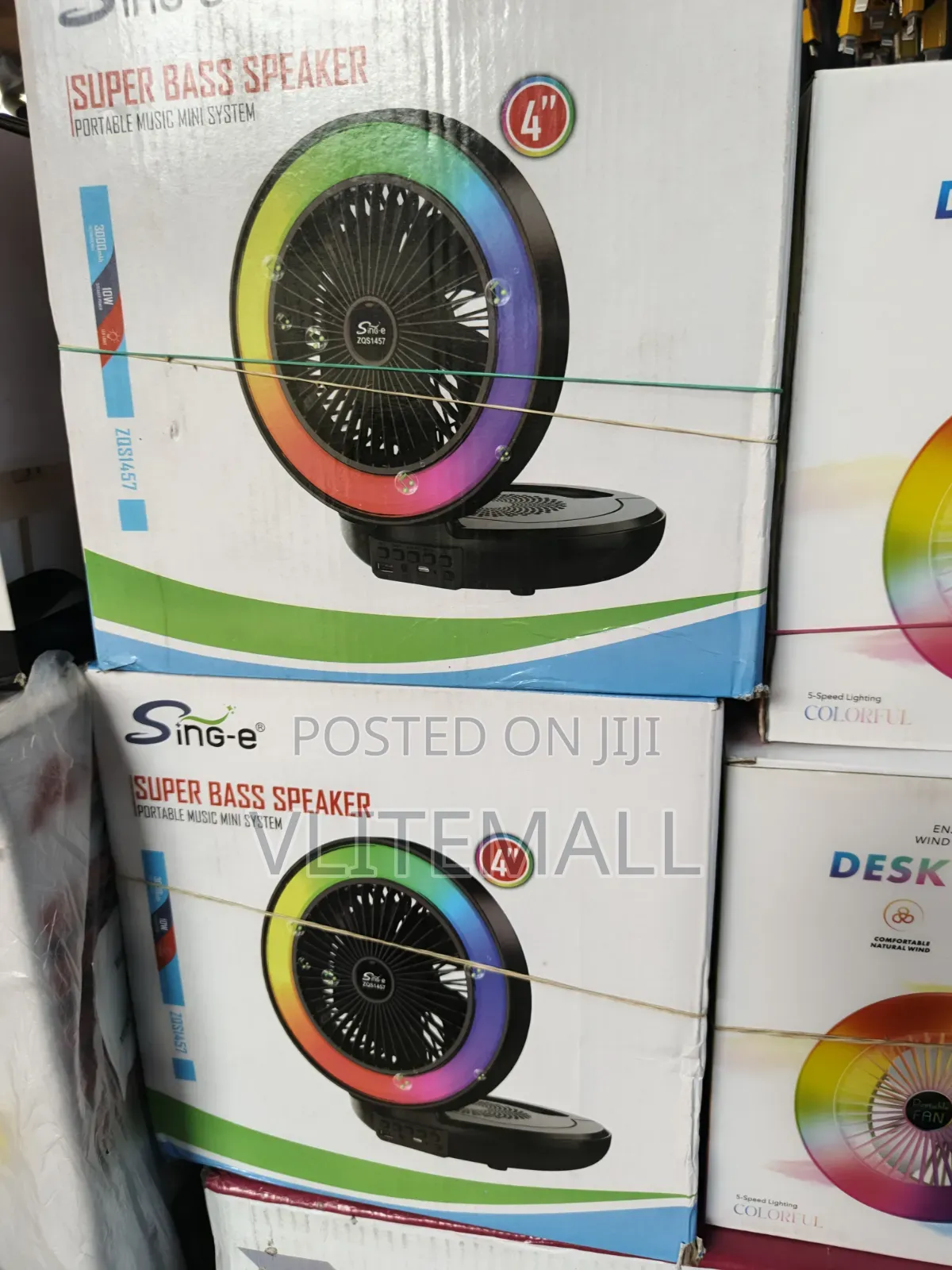 Super Bass Speaker A Built-in 4-inch Fan And Vibrant Rgb Lighting