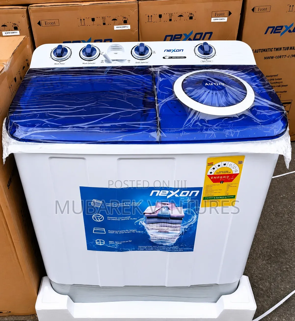 Nexon 10kg Twin Turb Washing Machine Semiautomatic -NWM-120tt