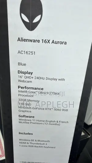 New Laptop Alienware 16x Aurora 32GB Intel Core Ultra 9 SSD 1T