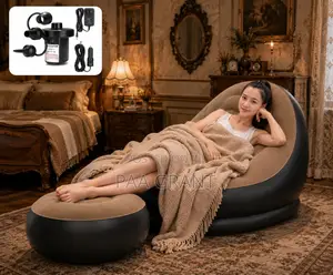 Soft Velvet Luxurious Air Sofa Comes Plus Free Pump