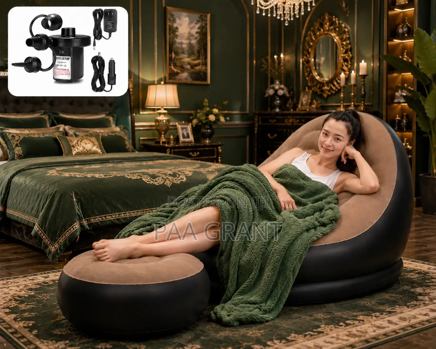 Portable Luxury Air Sofa Comes Plus Free Pump