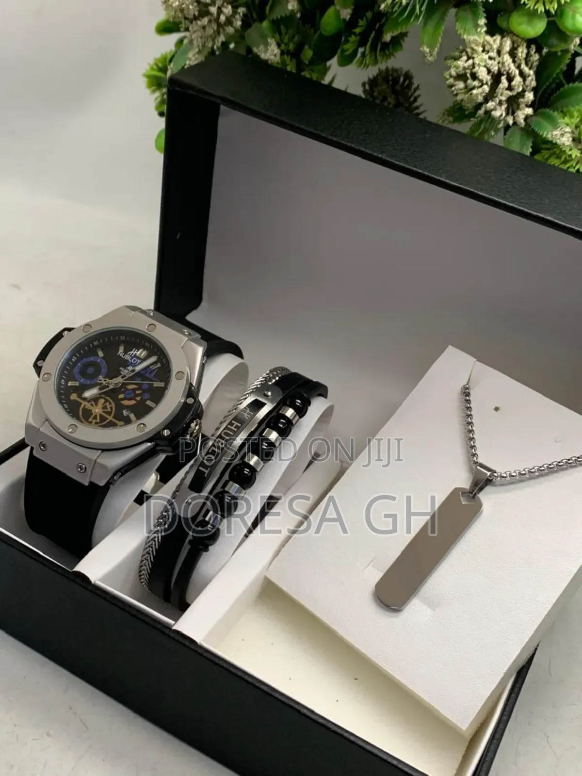 Hublot Watch, Bracelet Necklace Set for Him – Complete Gift Set