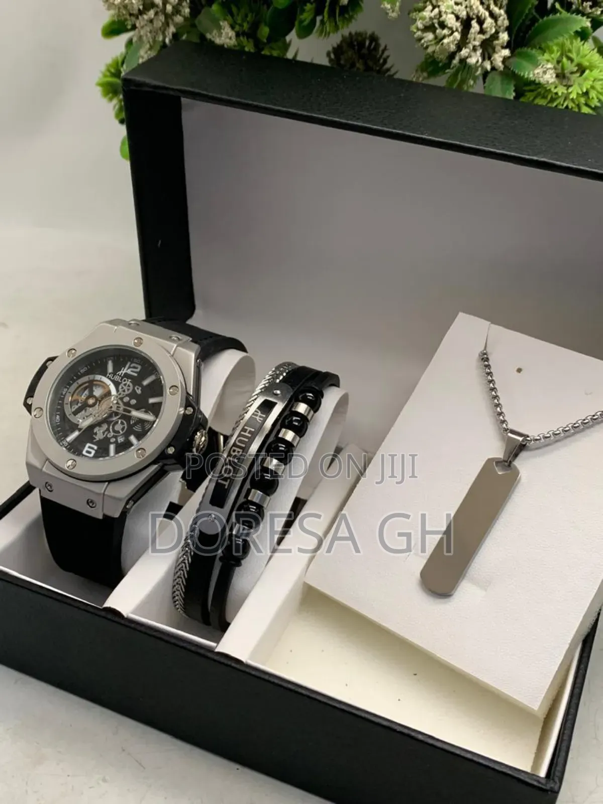 Hublot Watch, Bracelet Necklace Set for Him – Complete Gift Set