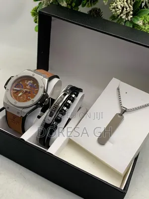 Hublot Watch, Bracelet Necklace Set for Him – Complete Gift Set