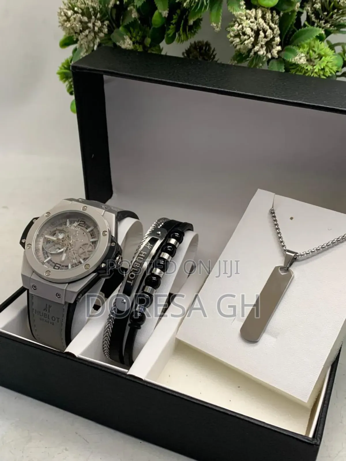 Hublot Watch, Bracelet Necklace Set for Him – Complete Gift Set