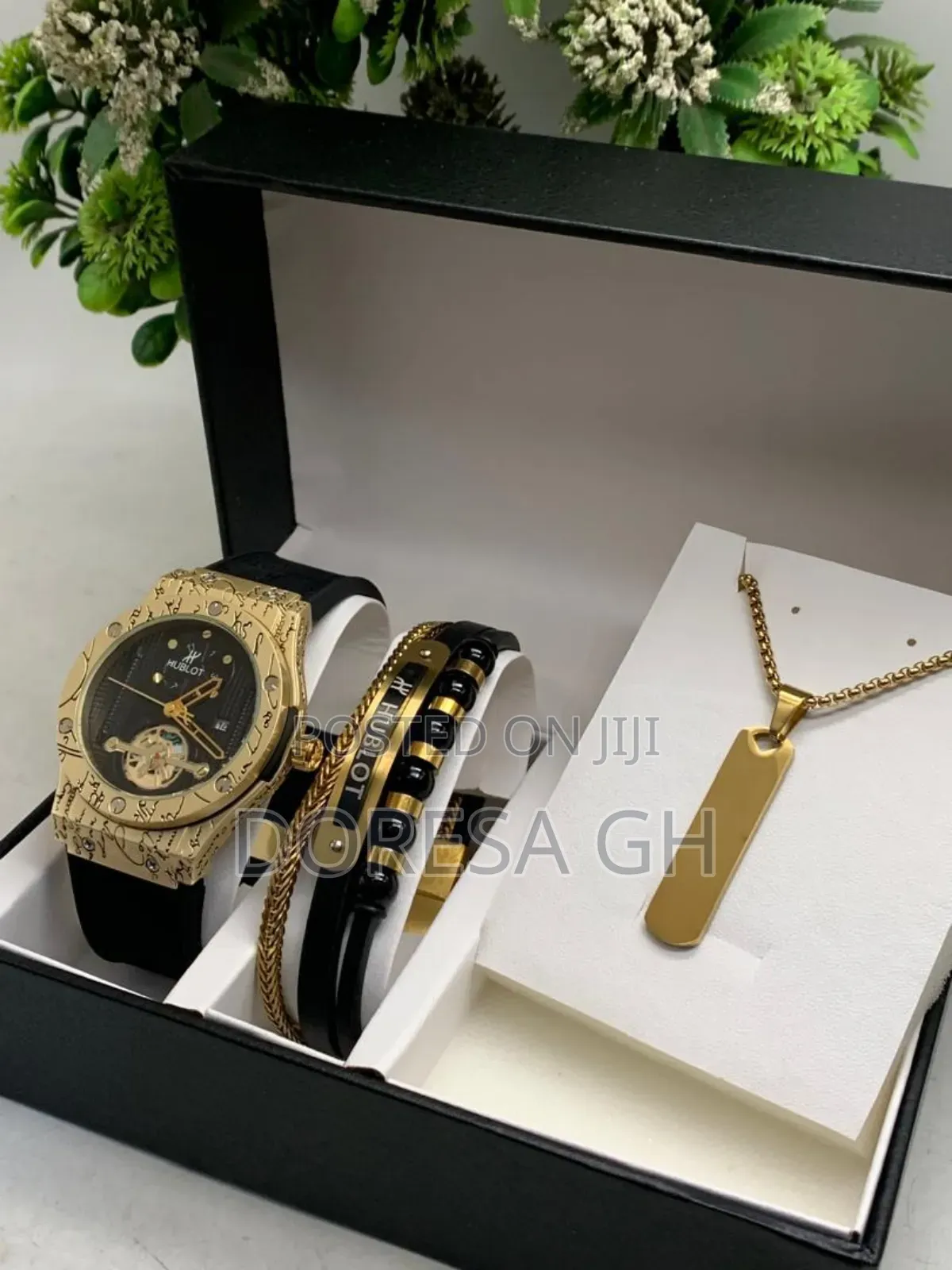 Hublot Watch, Bracelet Necklace Set for Him – Complete Gift Set