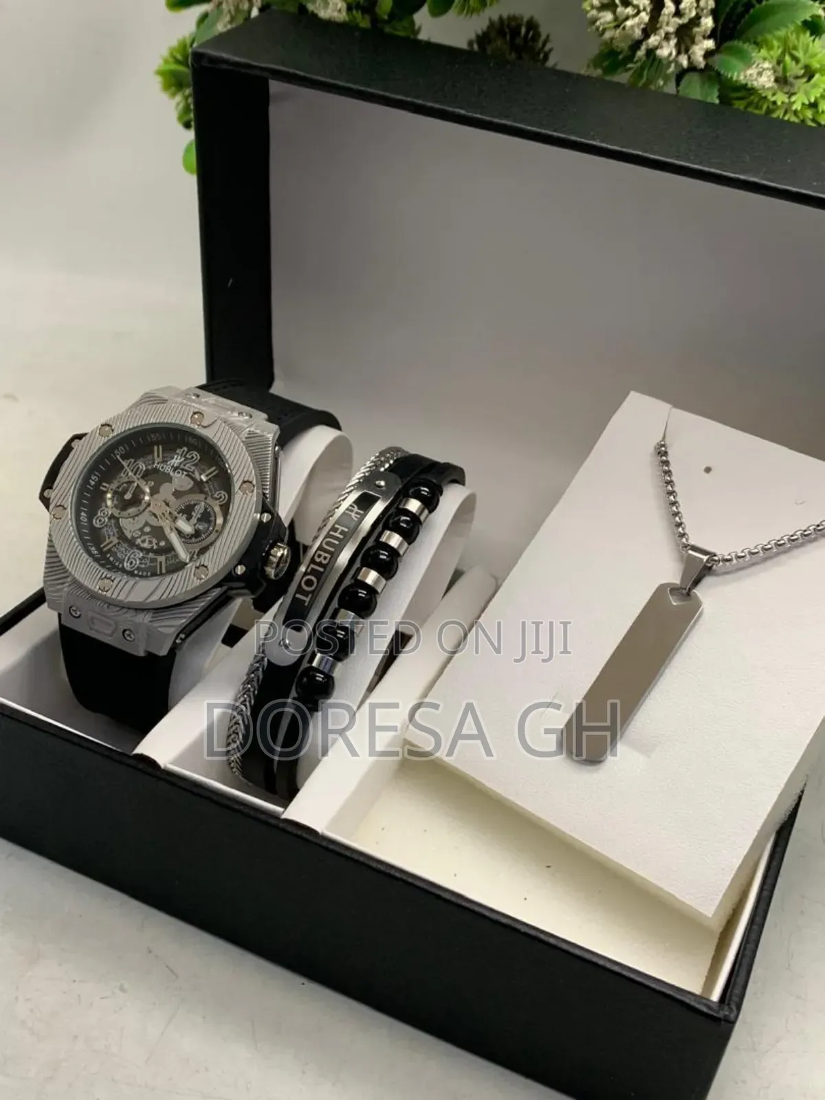 Hublot Watch, Bracelet Necklace Set for Him – Complete Gift Set