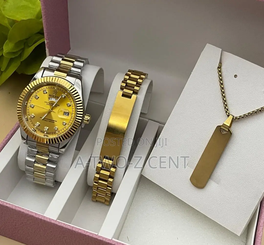 Watch,Bracelet, Necklace With Box and Bag