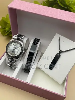Watch,Bracelet, Necklace With Box and Bag