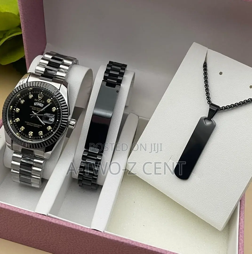 Watch,Bracelet, Necklace With Box and Bag