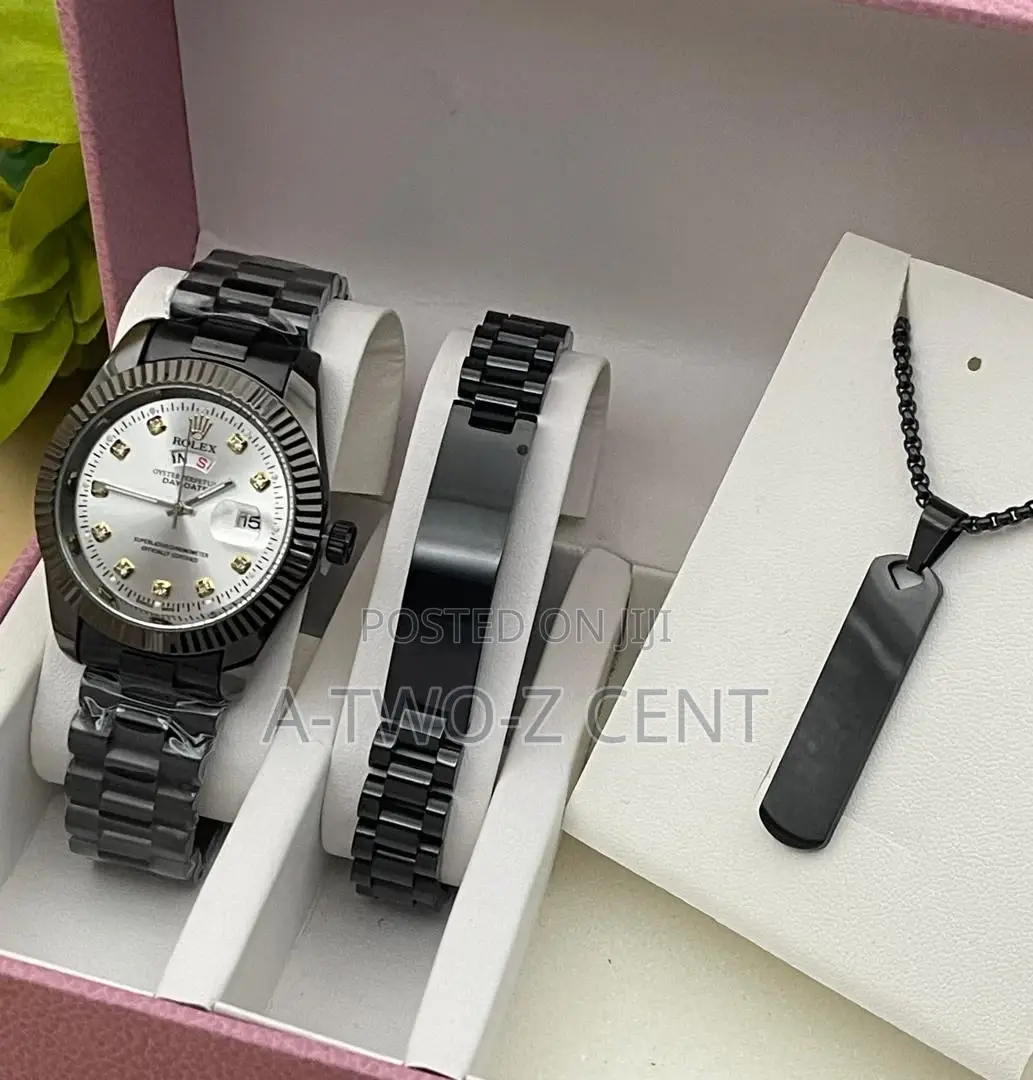 Watch,Bracelet, Necklace With Box and Bag