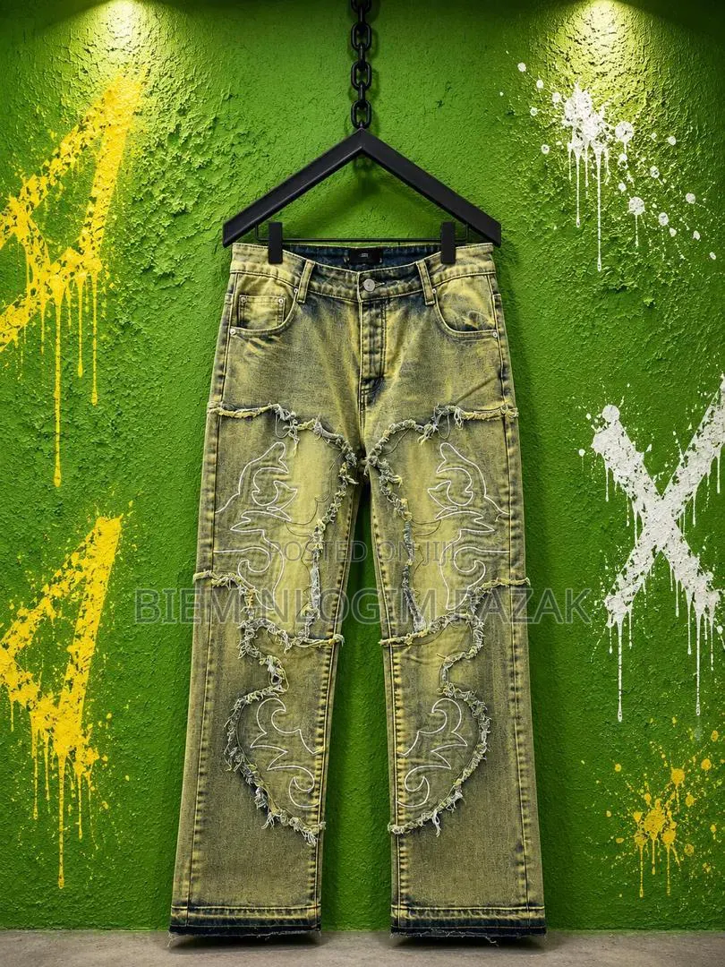 Saint Tears Nd Chrome Heart Baggy Jeans Available in Stock