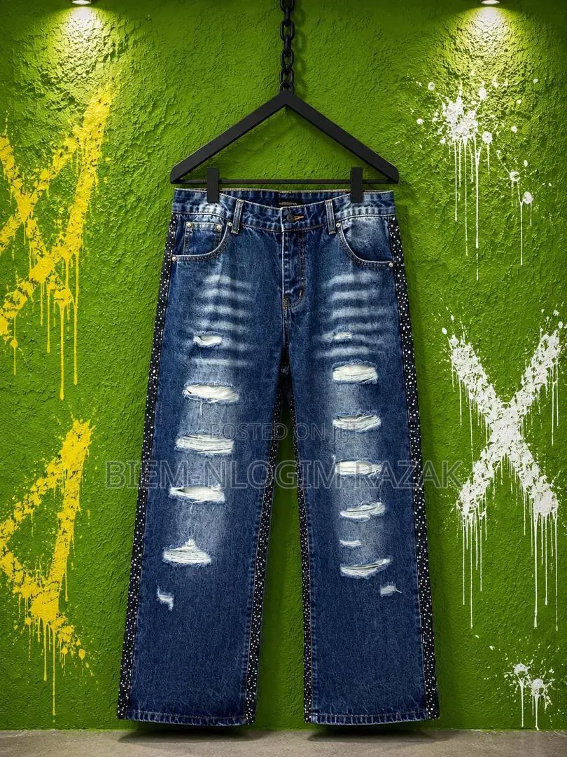 Saint Tears Nd Chrome Heart Baggy Jeans Available in Stock
