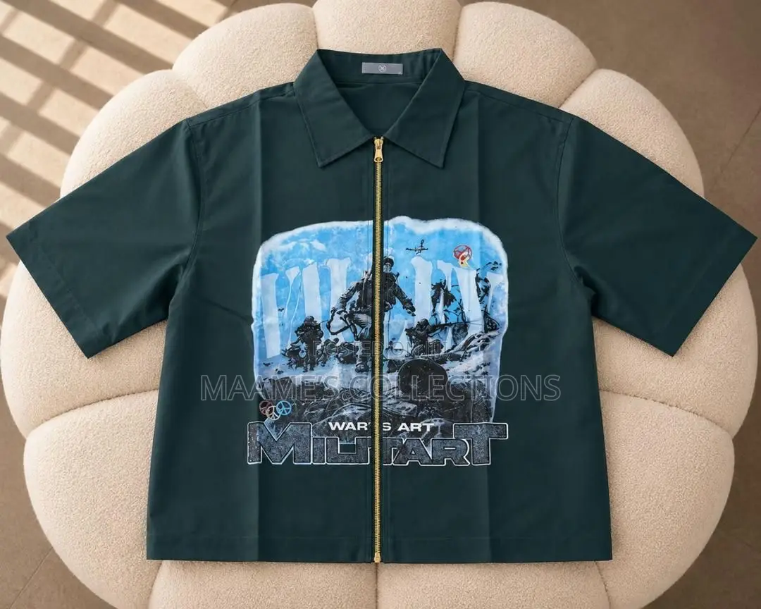 Men's Minimalist Graphic Print Short Sleeve Cropped Shirt