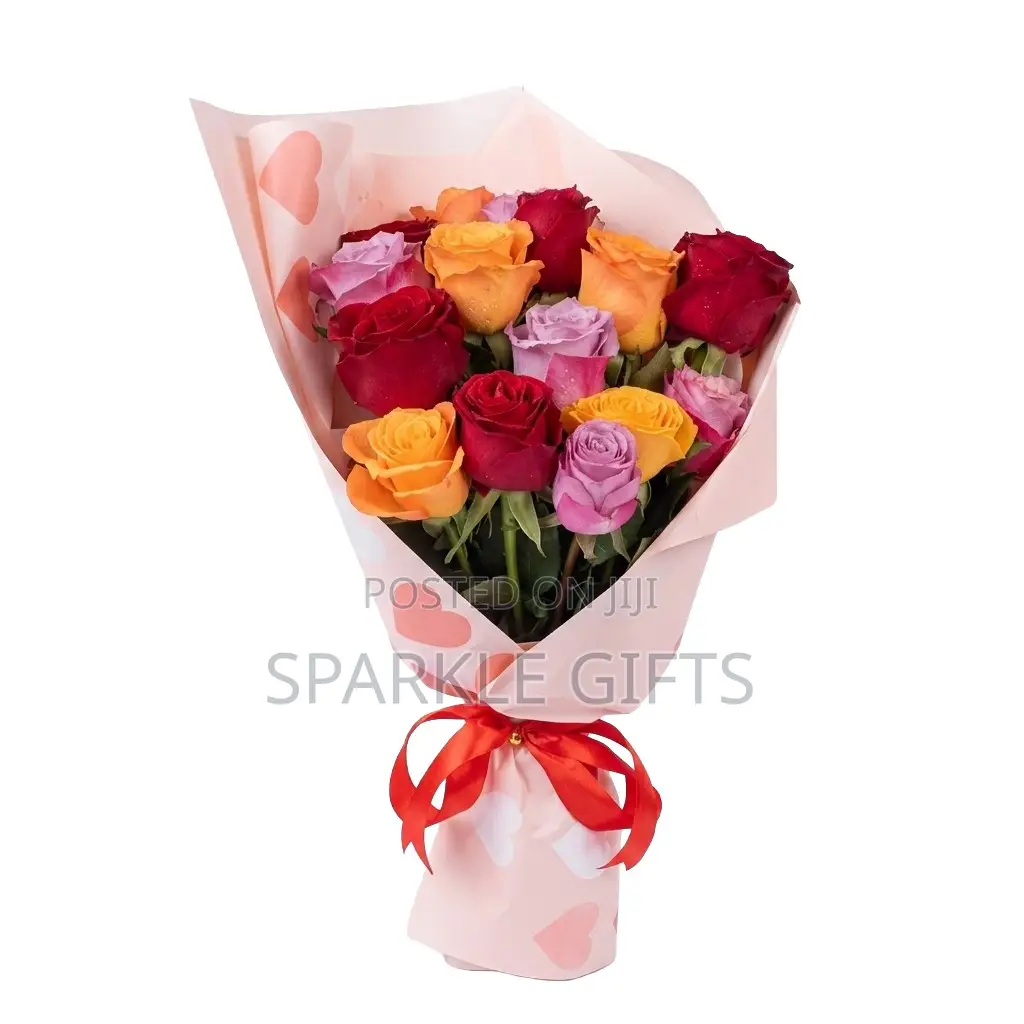 Natural Roses Flower Bouquet, Birthday, Valentines Day, Gift